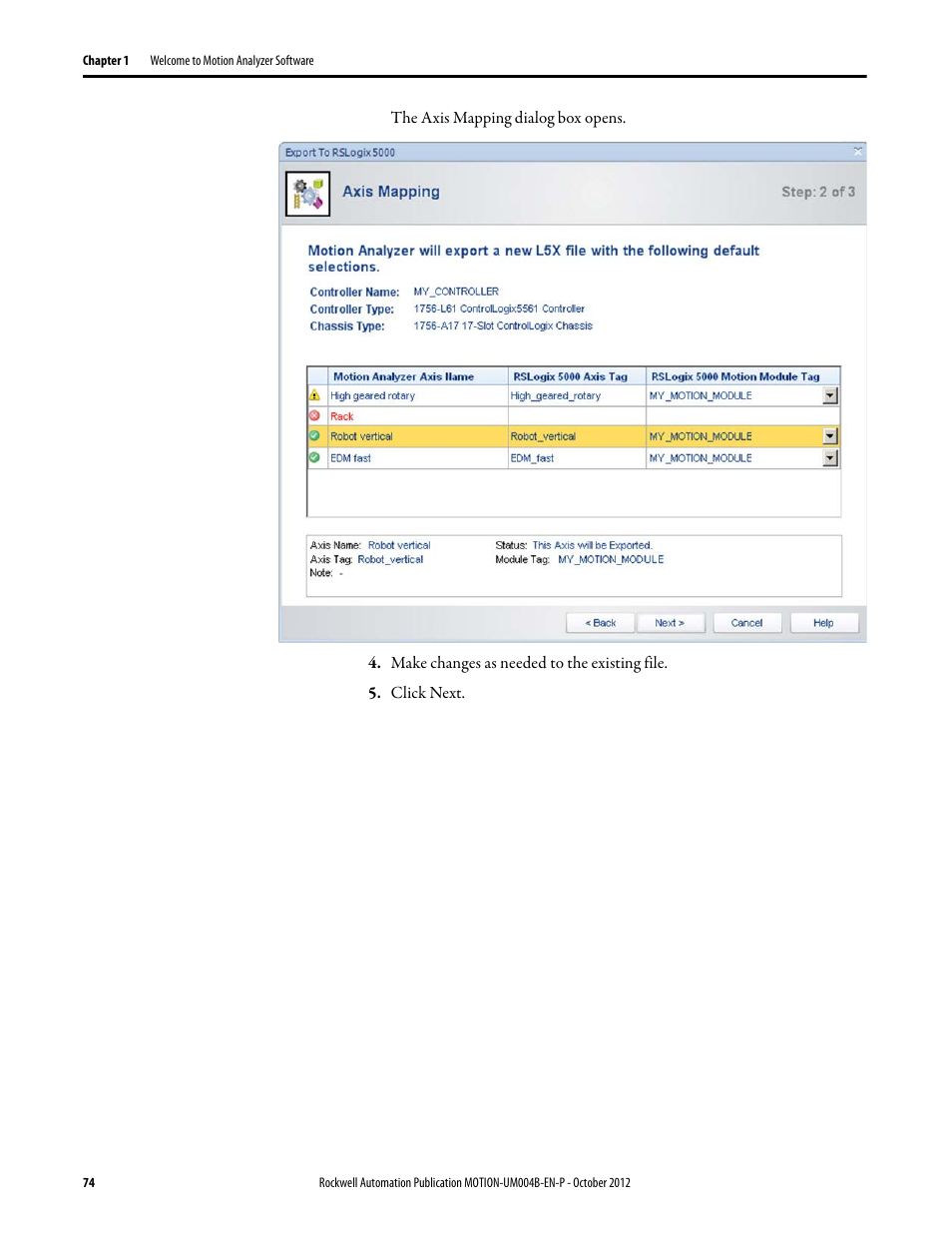 Rockwell Automation Motion Analyzer Software User Manual | Page 74 / 280