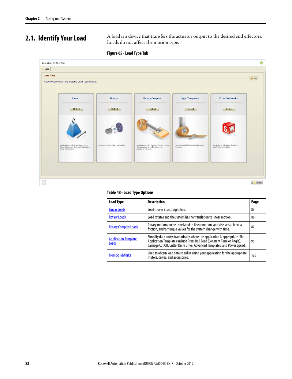 Identify your load | Rockwell Automation Motion Analyzer Software User Manual | Page 82 / 280