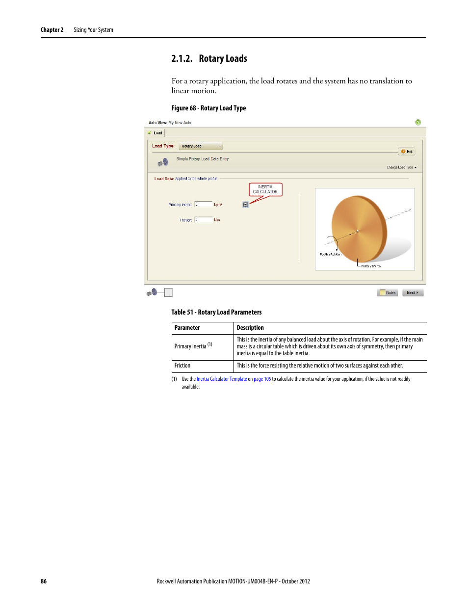 Rotary loads | Rockwell Automation Motion Analyzer Software User Manual | Page 86 / 280