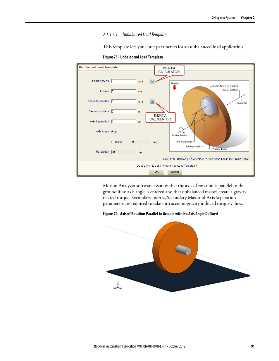 Unbalanced load template | Rockwell Automation Motion Analyzer Software User Manual | Page 91 / 280