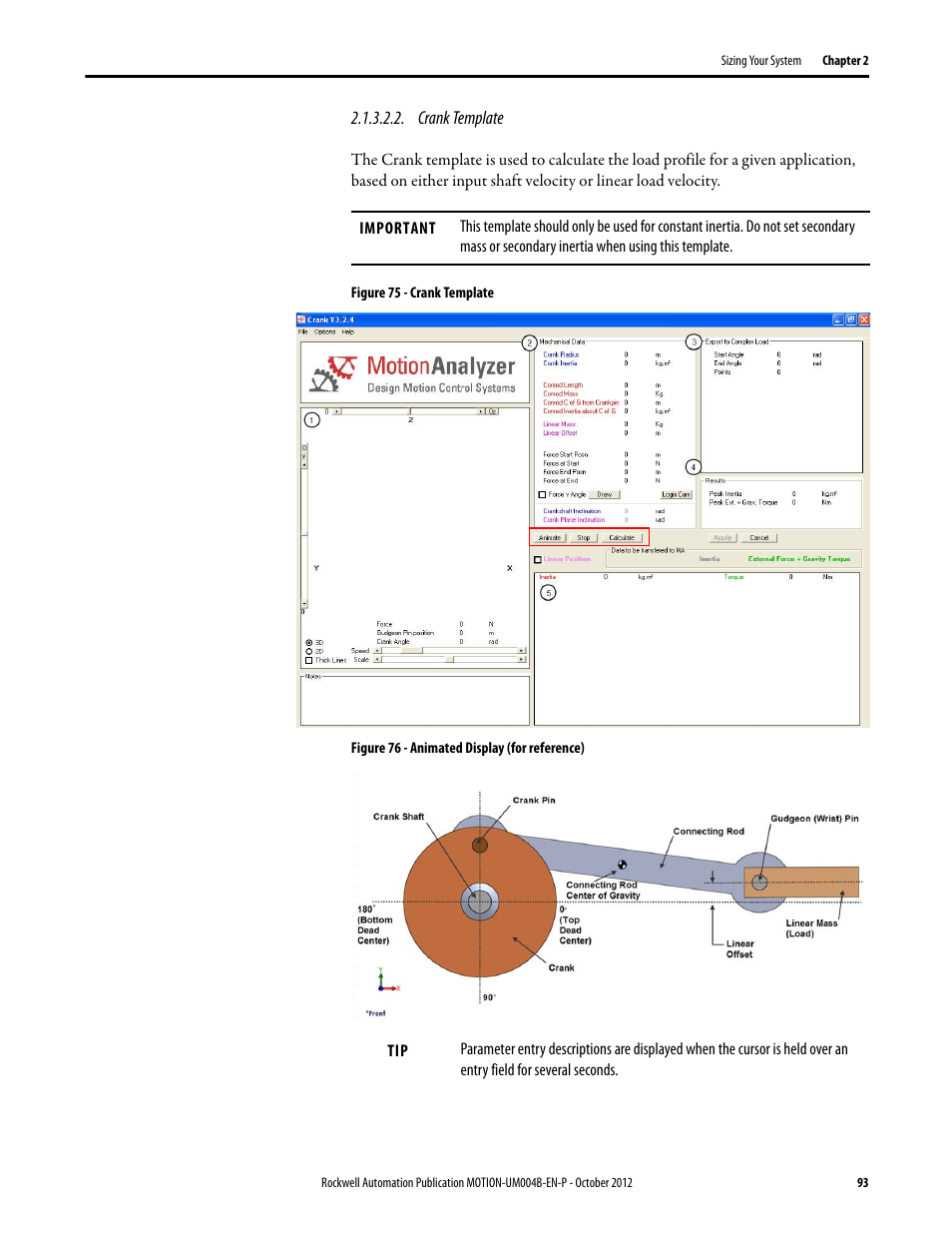 Crank template | Rockwell Automation Motion Analyzer Software User Manual | Page 93 / 280