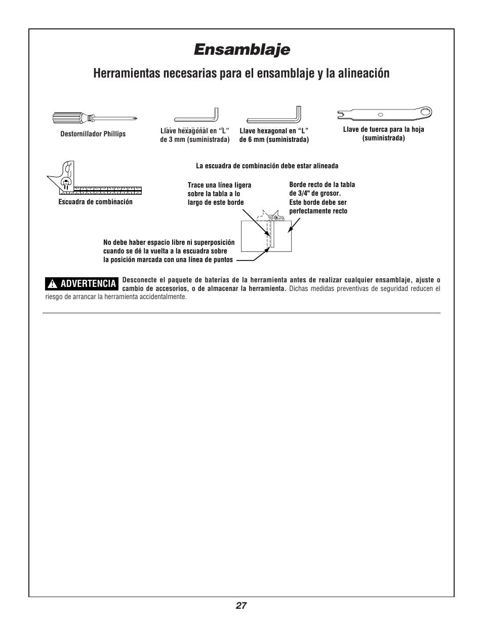 Ensamblaje | Bosch 3924B-24 User Manual | Page 27 / 88