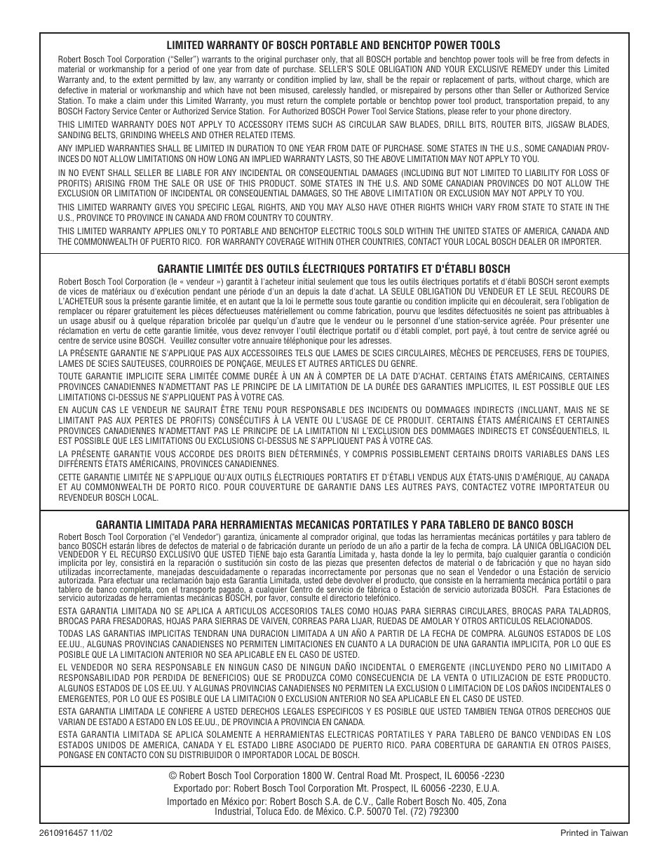 Bosch 3924B-24 User Manual | Page 88 / 88