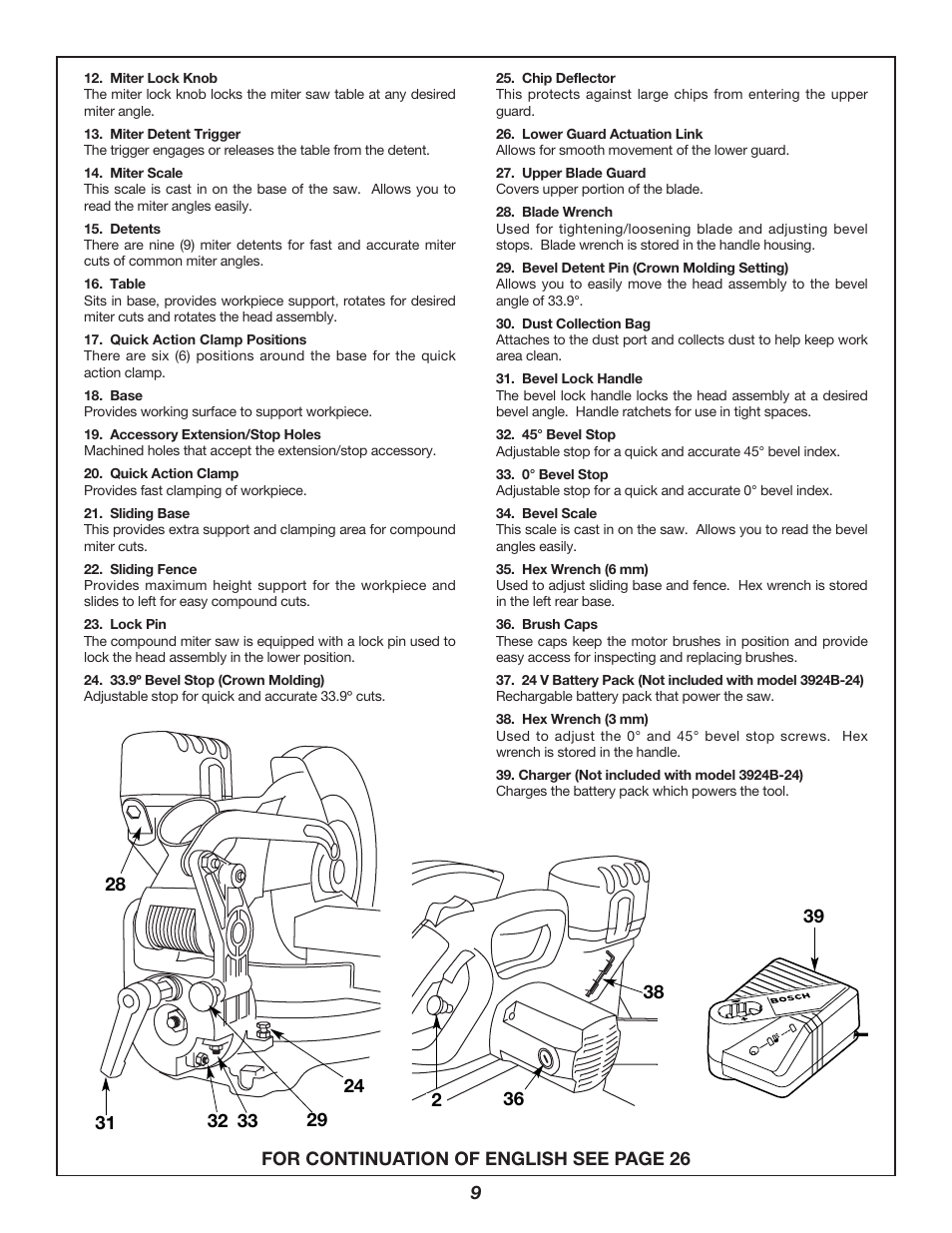 Bosch 3924B-24 User Manual | Page 9 / 88