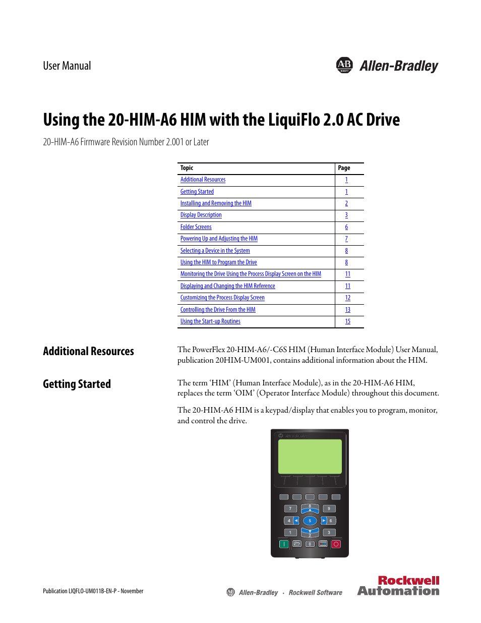 Rockwell Automation Liqui-Flo 20-HIM-A6 with 2.0 AC Drive User Manual | 16 pages