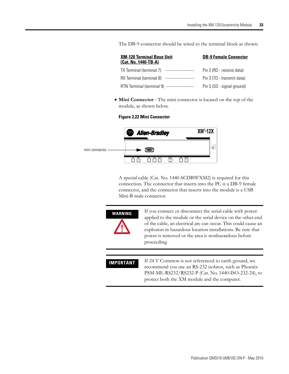 Rockwell Automation 1440-VST02-01RA XM-120 Eccentricity Module User Manual | Page 41 / 131