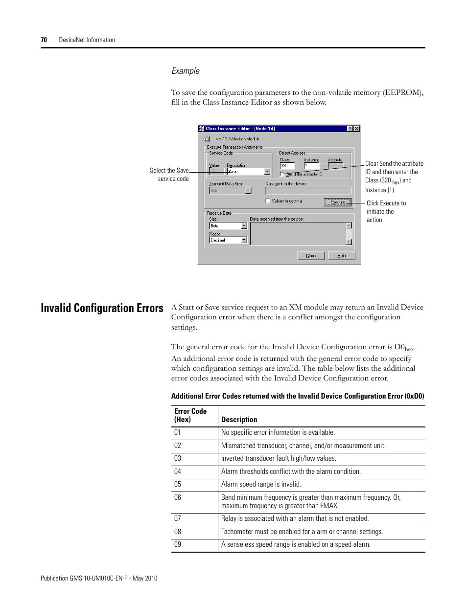 Invalid configuration errors | Rockwell Automation 1440-VST02-01RA XM-120 Eccentricity Module User Manual | Page 78 / 131