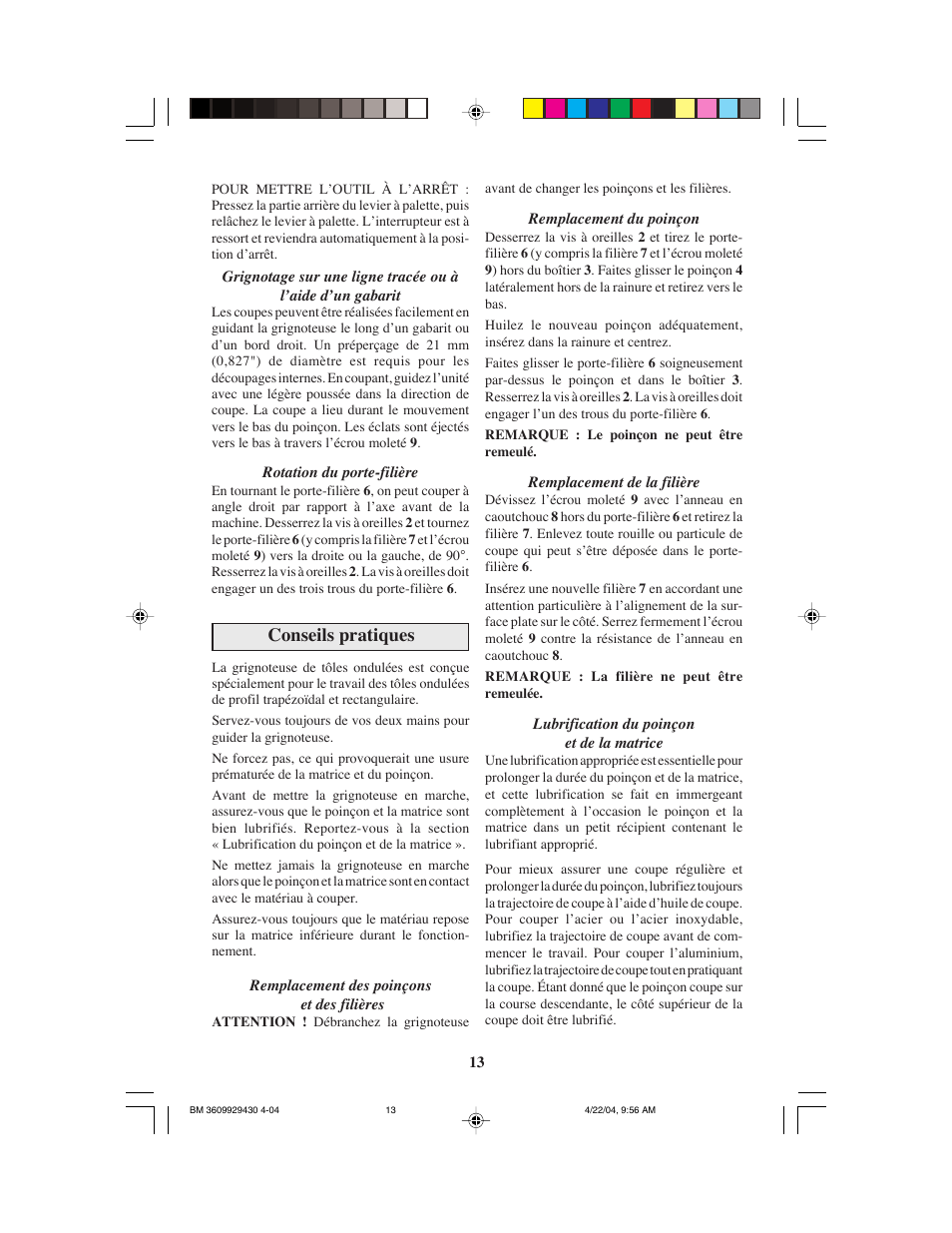 Conseils pratiques | Bosch 1529B User Manual | Page 13 / 24