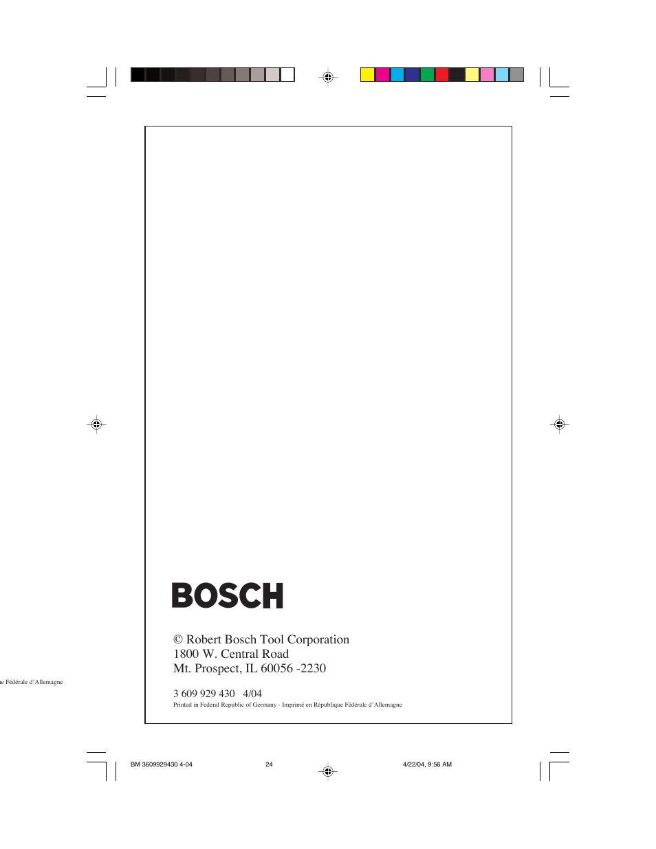 Bosch 1529B User Manual | Page 24 / 24