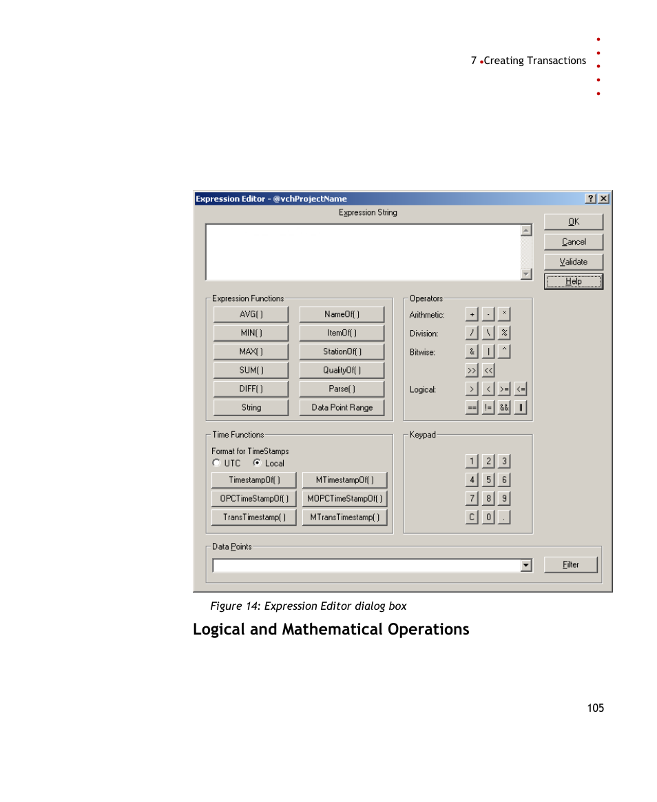 Logical and mathematical operations | Rockwell Automation FactoryTalk Transaction Manager User Guide User Manual | Page 105 / 186