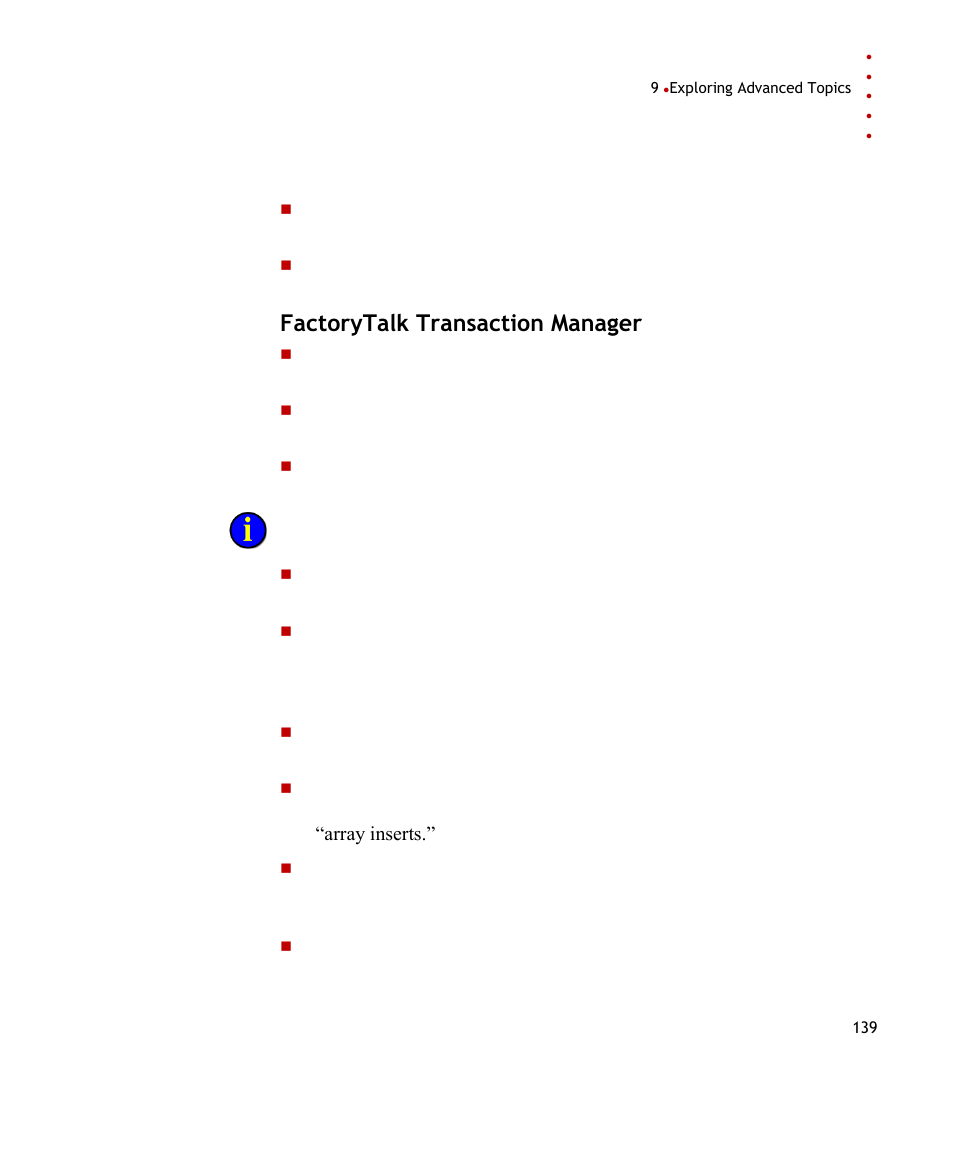 Factorytalk transaction manager | Rockwell Automation FactoryTalk Transaction Manager User Guide User Manual | Page 139 / 186