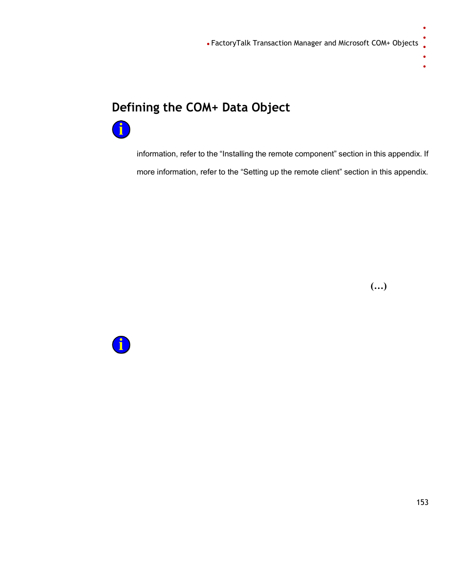 Defining the com+ data object | Rockwell Automation FactoryTalk Transaction Manager User Guide User Manual | Page 153 / 186