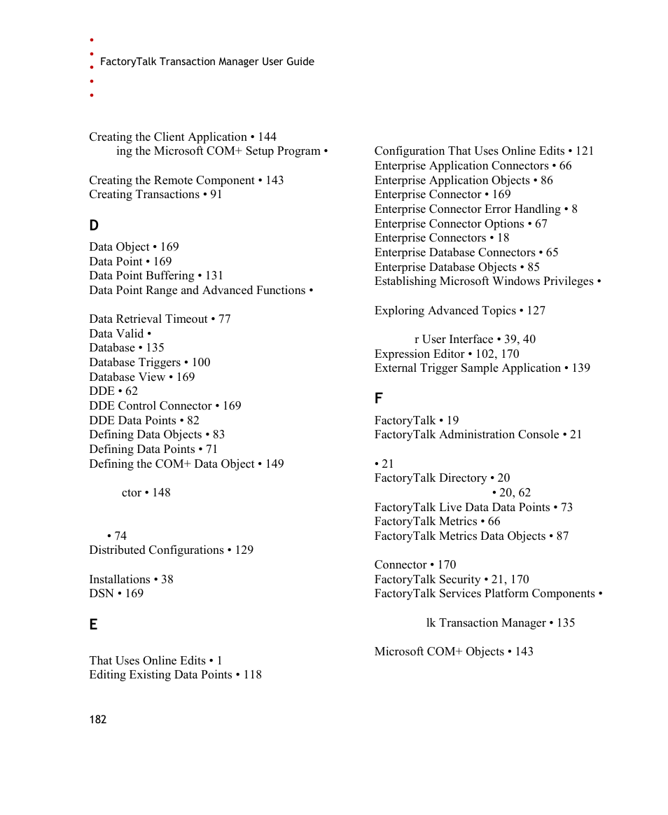 Rockwell Automation FactoryTalk Transaction Manager User Guide User Manual | Page 182 / 186