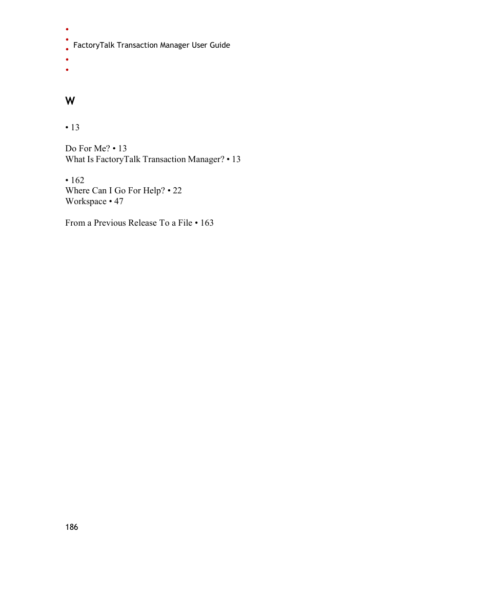 Rockwell Automation FactoryTalk Transaction Manager User Guide User Manual | Page 186 / 186