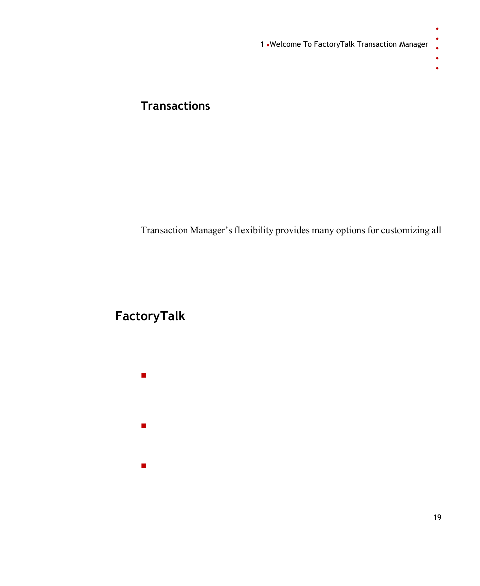 Transactions, Factorytalk | Rockwell Automation FactoryTalk Transaction Manager User Guide User Manual | Page 19 / 186