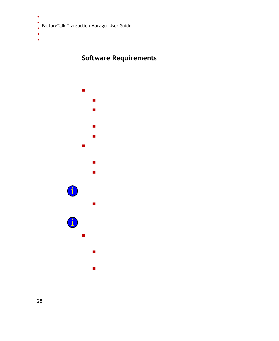 Software requirements | Rockwell Automation FactoryTalk Transaction Manager User Guide User Manual | Page 28 / 186