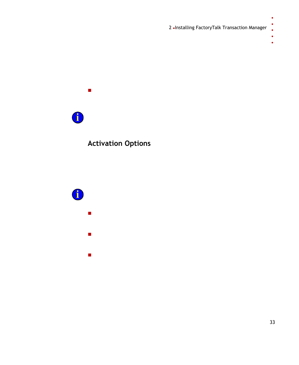 Activation options | Rockwell Automation FactoryTalk Transaction Manager User Guide User Manual | Page 33 / 186