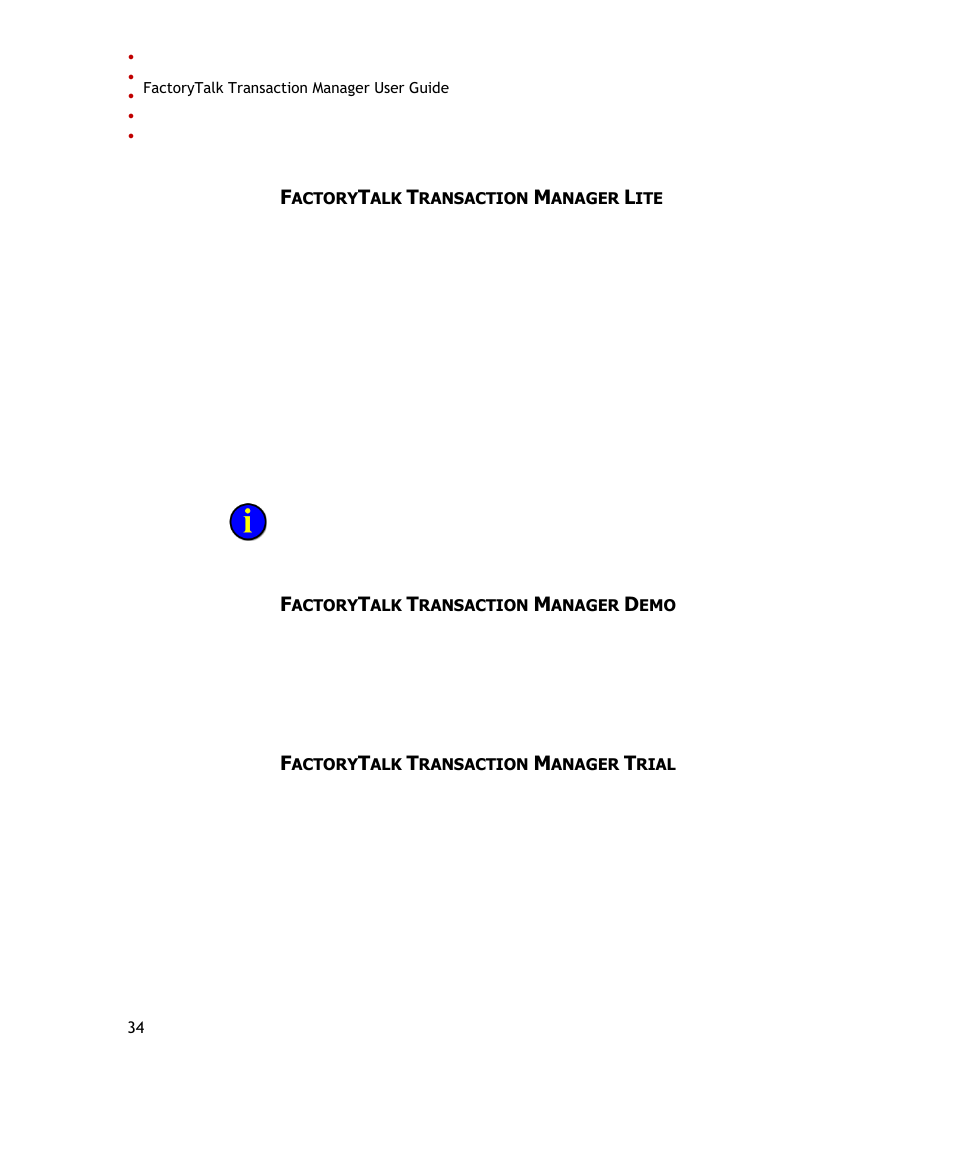Rockwell Automation FactoryTalk Transaction Manager User Guide User Manual | Page 34 / 186