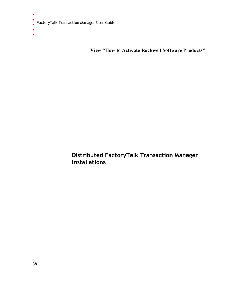 Rockwell Automation FactoryTalk Transaction Manager User Guide User Manual | Page 38 / 186