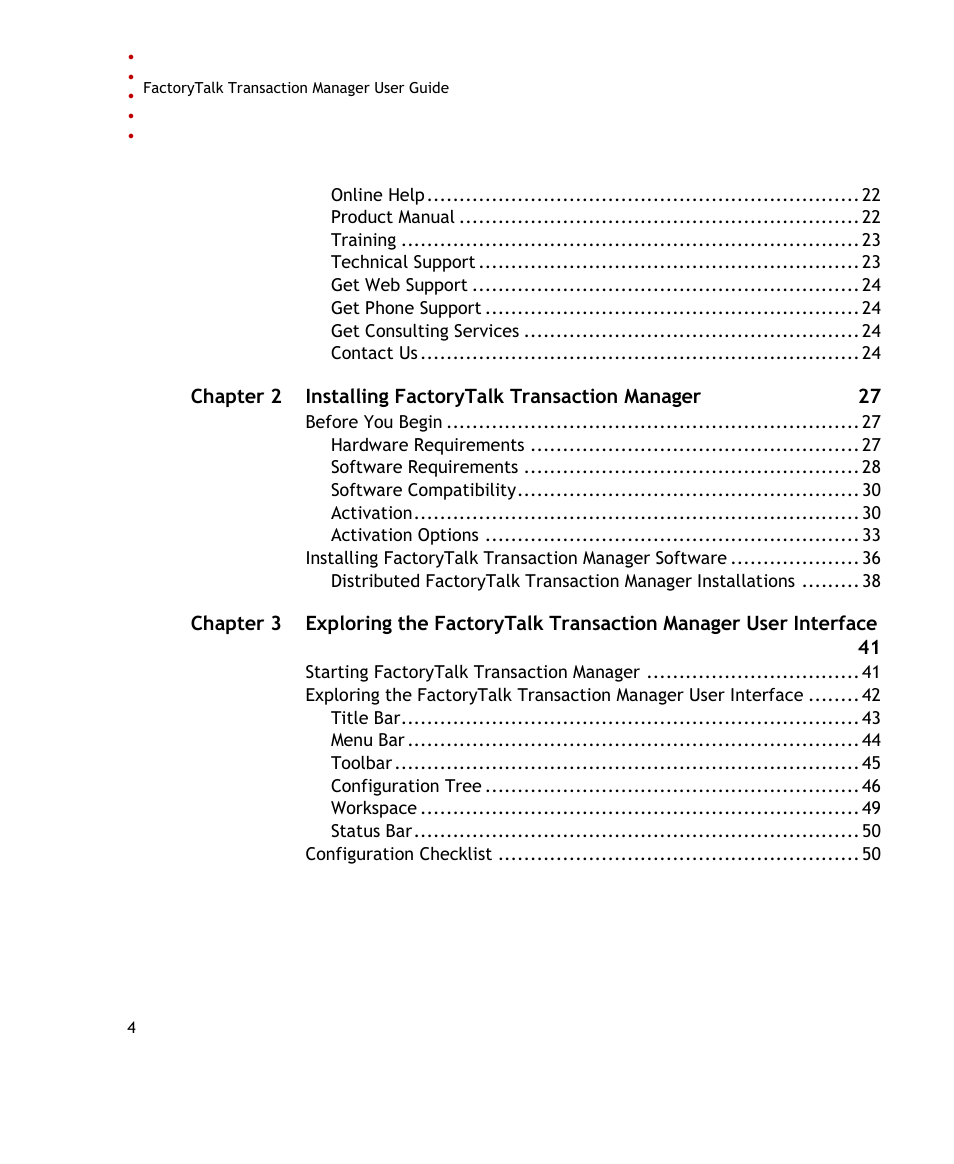 Rockwell Automation FactoryTalk Transaction Manager User Guide User Manual | Page 4 / 186