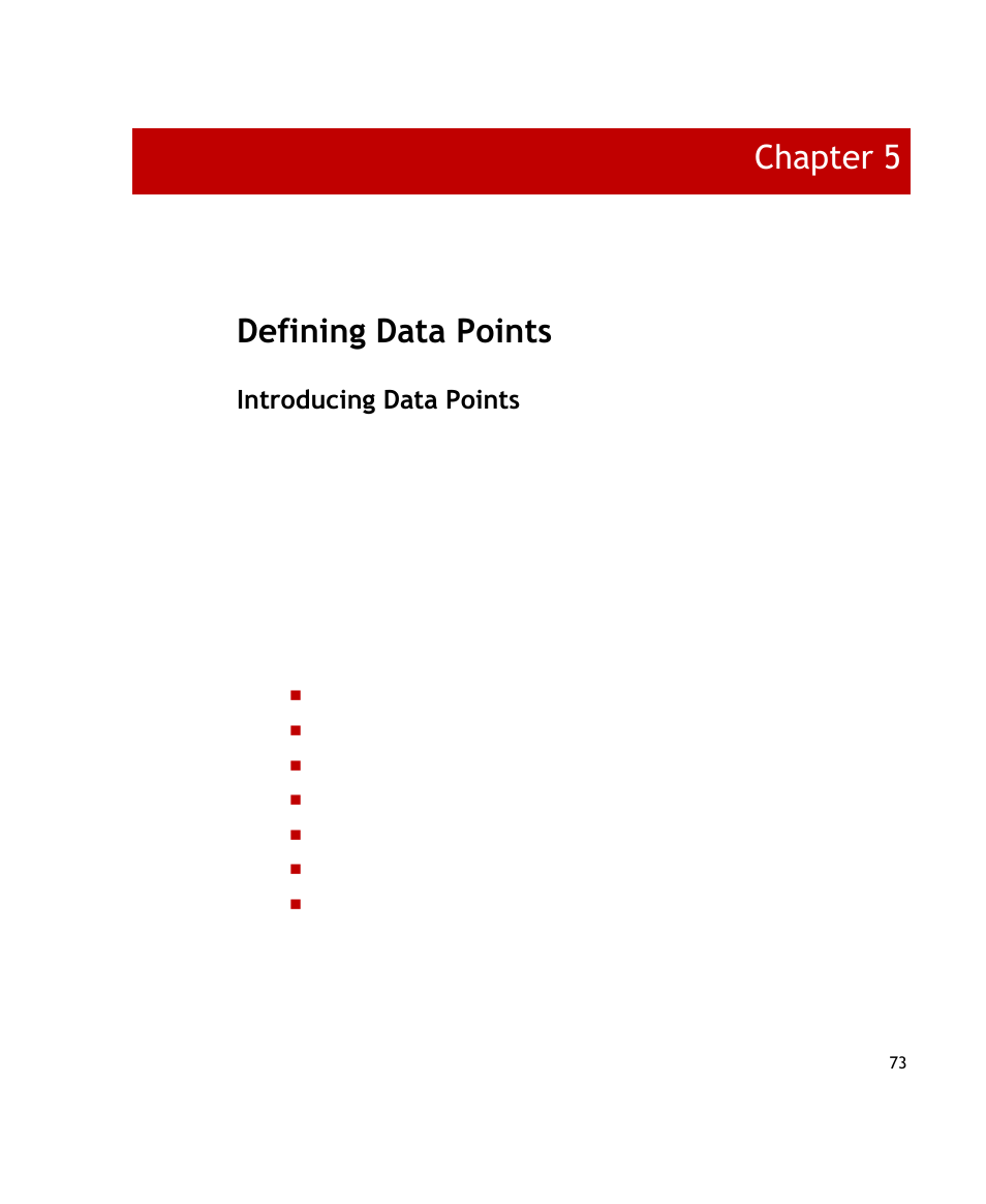 Defining data points, Introducing data points, Chapter 5 | Rockwell Automation FactoryTalk Transaction Manager User Guide User Manual | Page 73 / 186