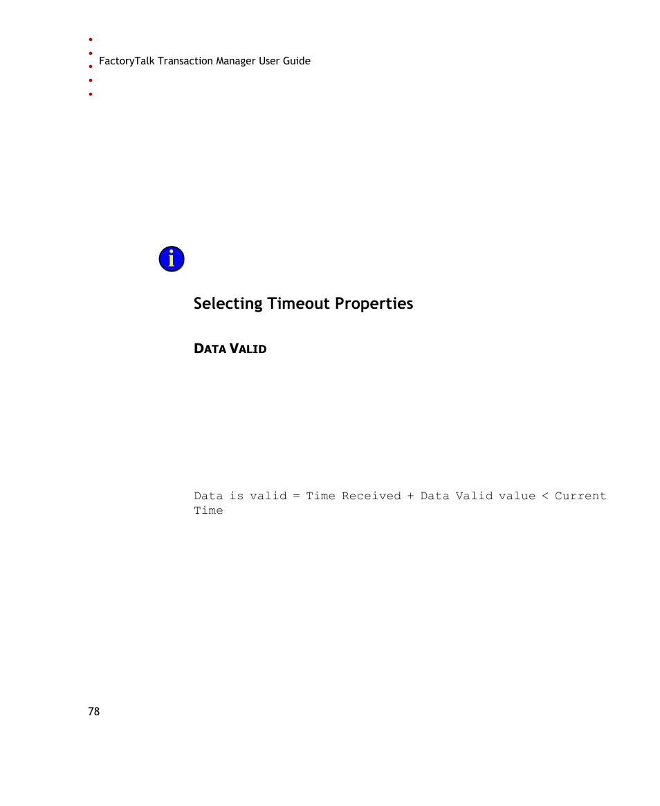 Selecting timeout properties | Rockwell Automation FactoryTalk Transaction Manager User Guide User Manual | Page 78 / 186