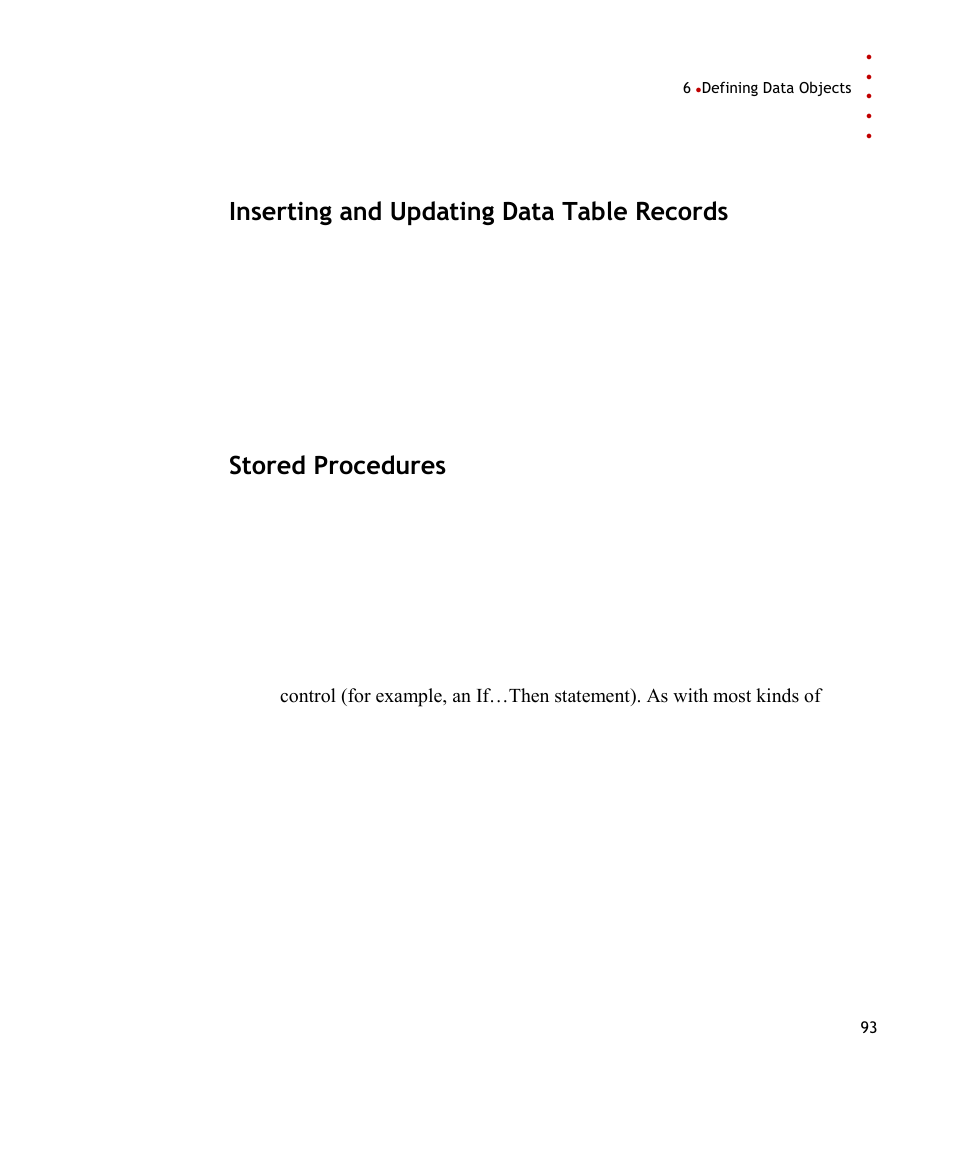Inserting and updating data table records, Stored procedures | Rockwell Automation FactoryTalk Transaction Manager User Guide User Manual | Page 93 / 186