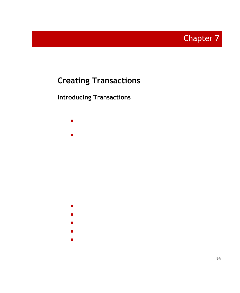 Creating transactions, Introducing transactions, Chapter 7 | Rockwell Automation FactoryTalk Transaction Manager User Guide User Manual | Page 95 / 186