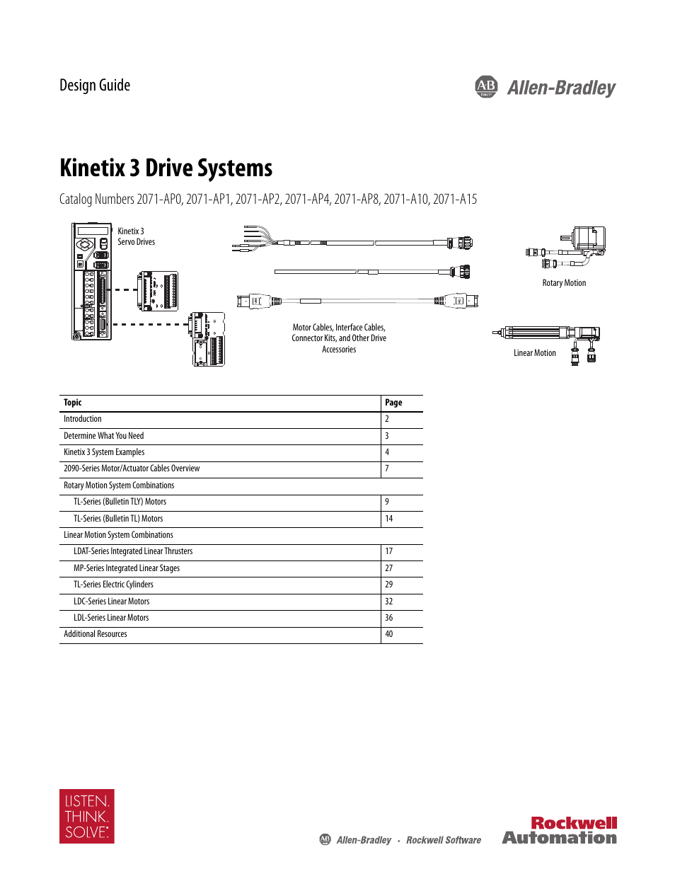 Rockwell Automation 2071-APx Kinetix 3 Drive Systems Design Guide User Manual | 42 pages