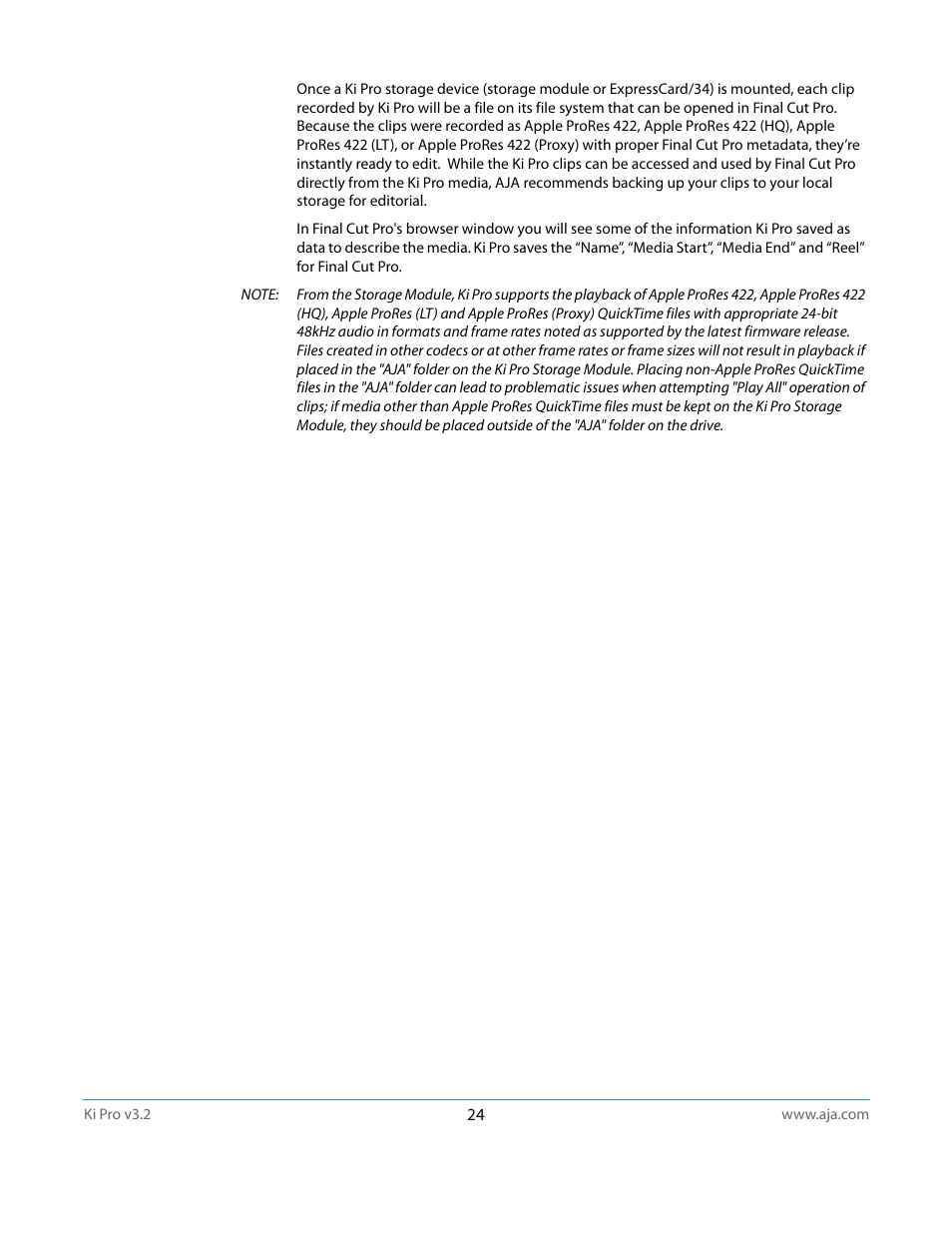 AJA Ki Pro User Manual | Page 24 / 110