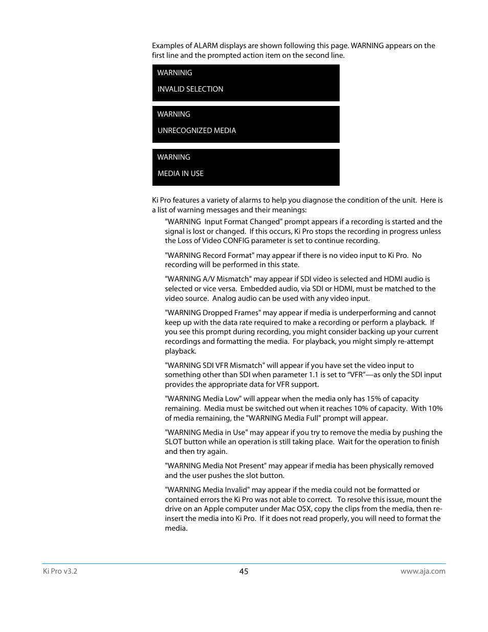 AJA Ki Pro User Manual | Page 45 / 110