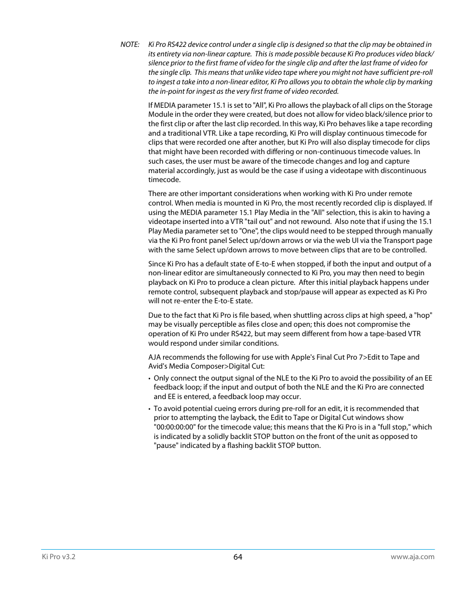 AJA Ki Pro User Manual | Page 64 / 110