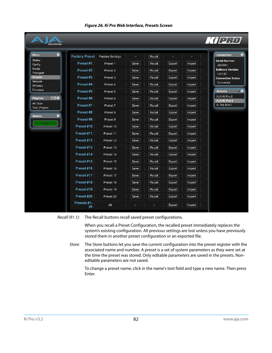 AJA Ki Pro User Manual | Page 82 / 110