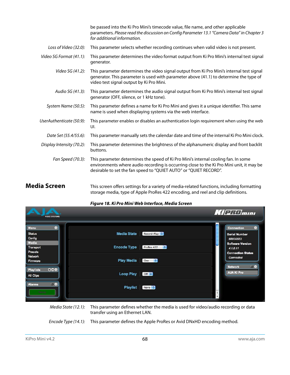 Media screen | AJA Ki Pro Mini User Manual | Page 68 / 106