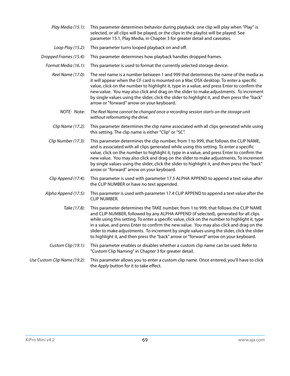 AJA Ki Pro Mini User Manual | Page 69 / 106