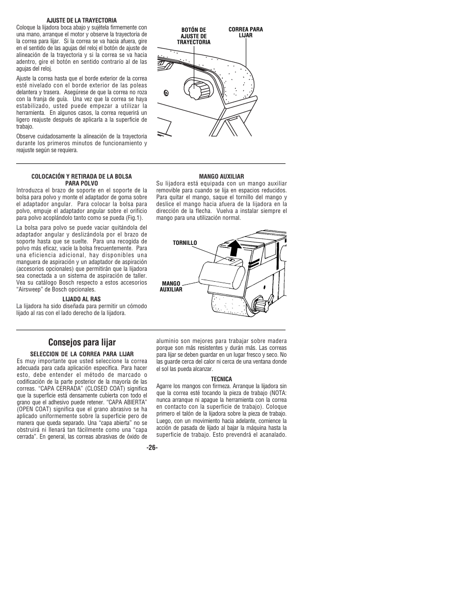 Consejos para lijar | Bosch 1274DVS User Manual | Page 26 / 32