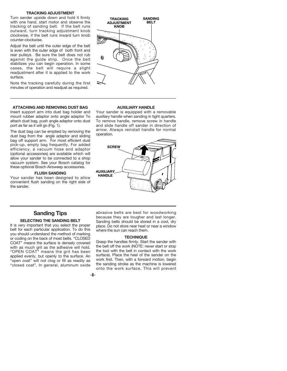 Sanding tips | Bosch 1274DVS User Manual | Page 8 / 32