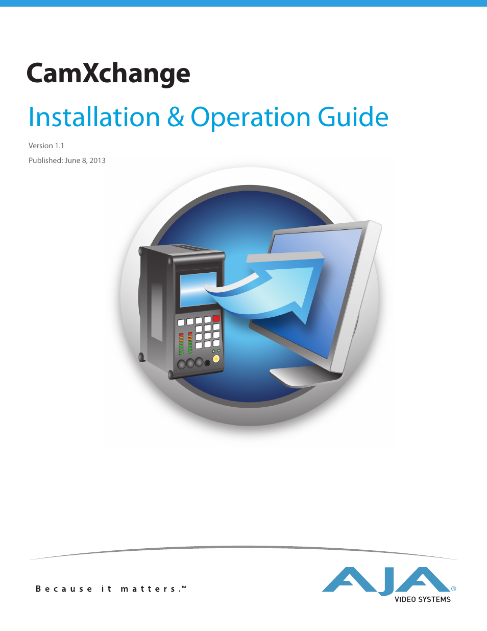 AJA CamXchange User Manual | 16 pages