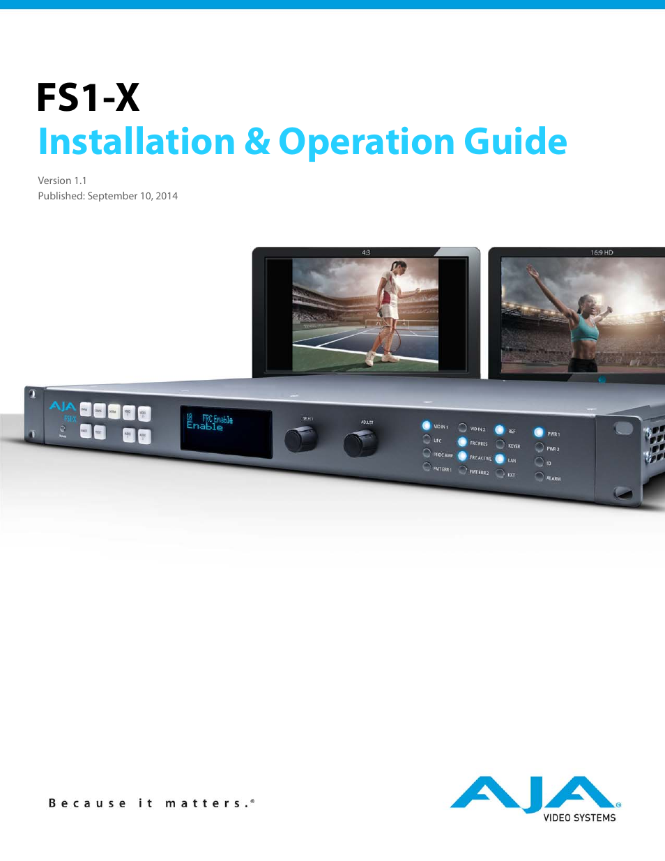 AJA FS1-X Manual User Manual | 137 pages