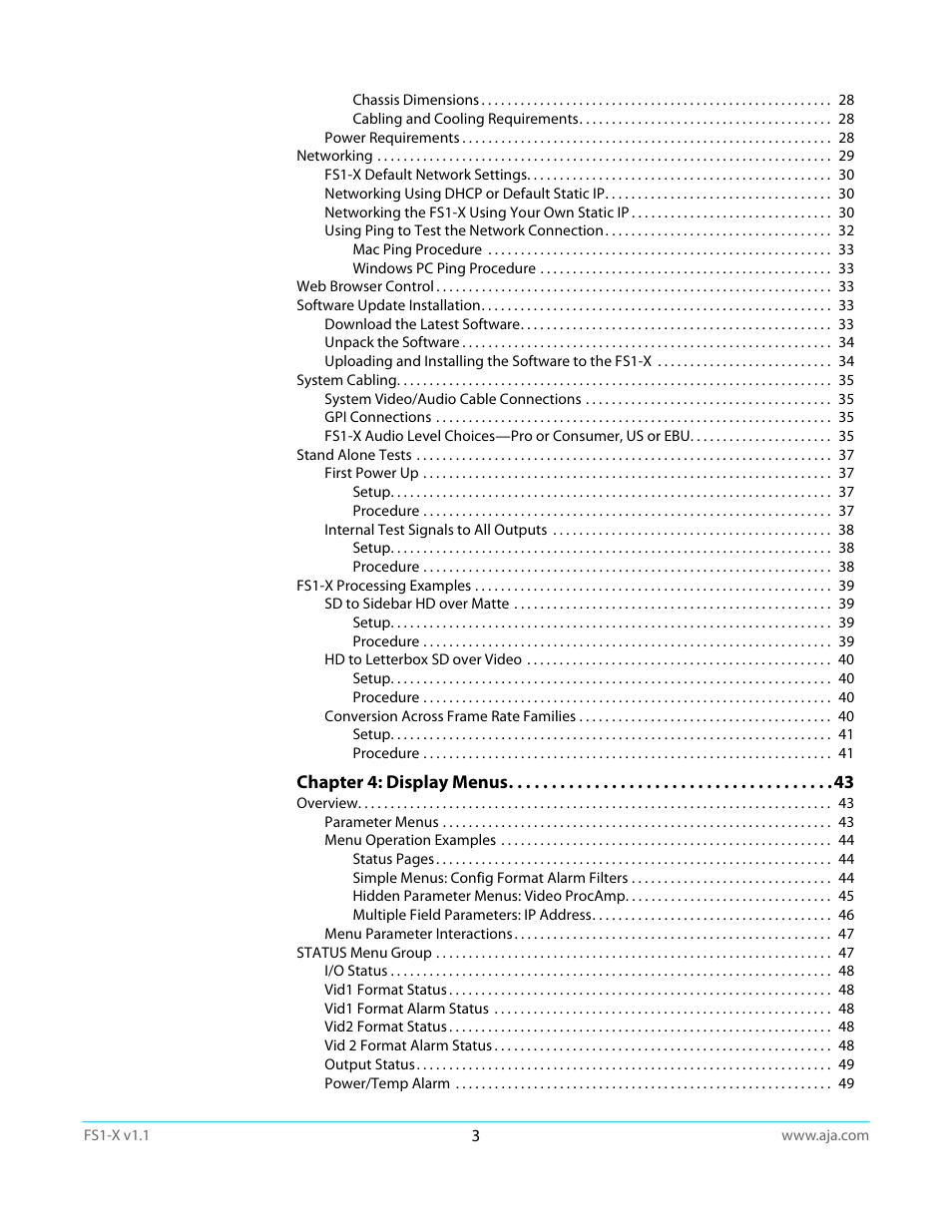 AJA FS1-X Manual User Manual | Page 3 / 137