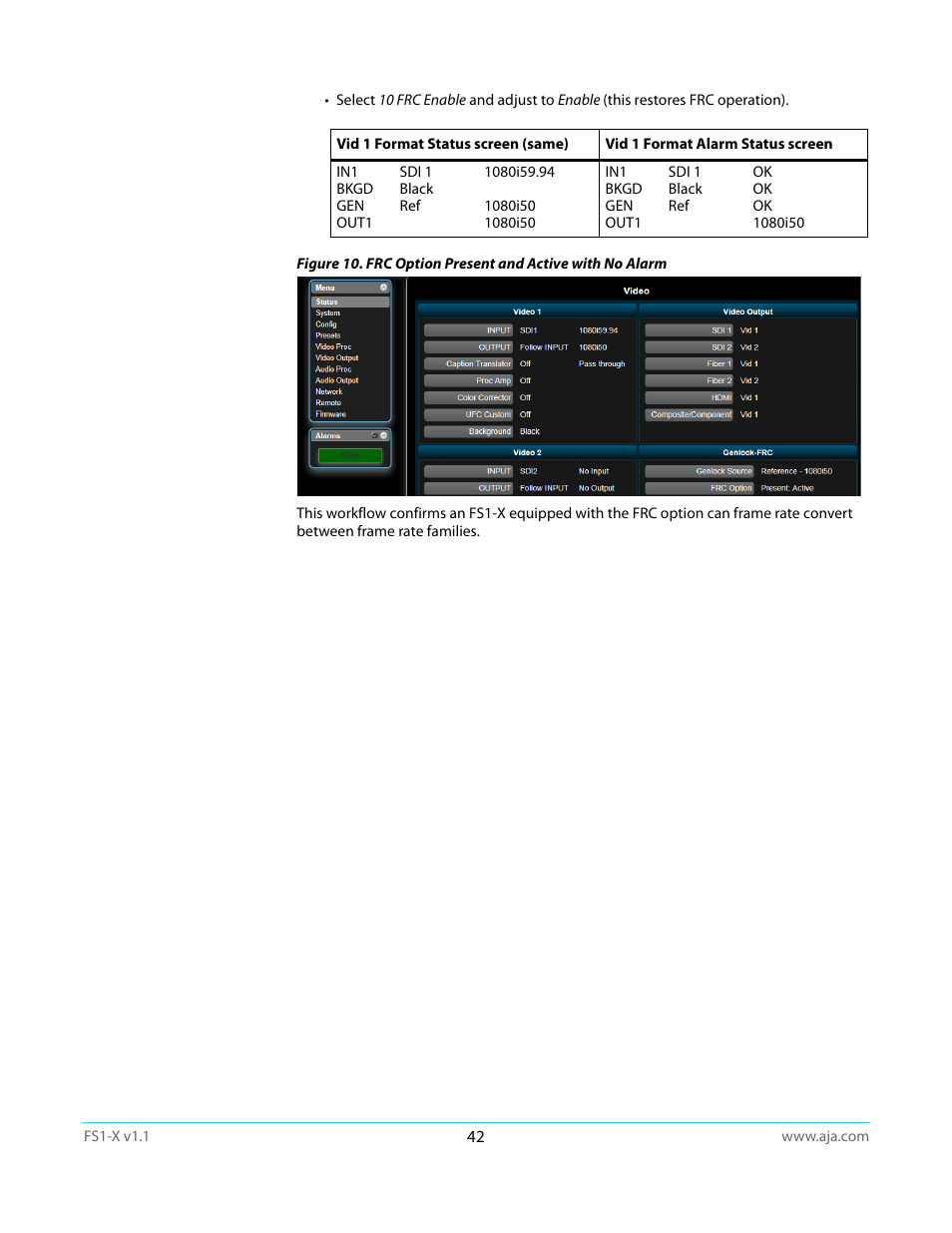 AJA FS1-X Manual User Manual | Page 42 / 137