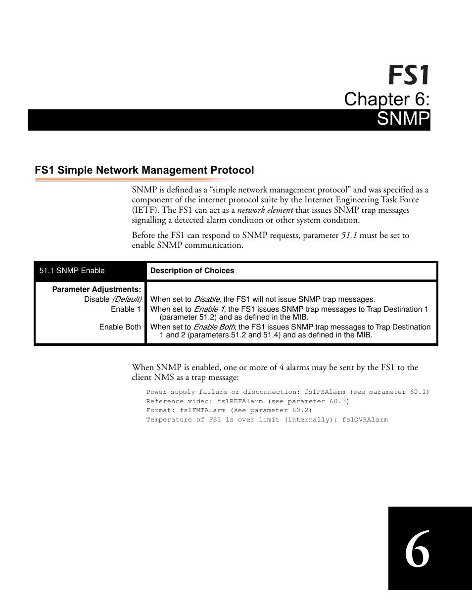 Chapter 6: snmp, Fs1 simple network management protocol | AJA FS1 Version 2.2.0.47 User Manual | Page 113 / 138