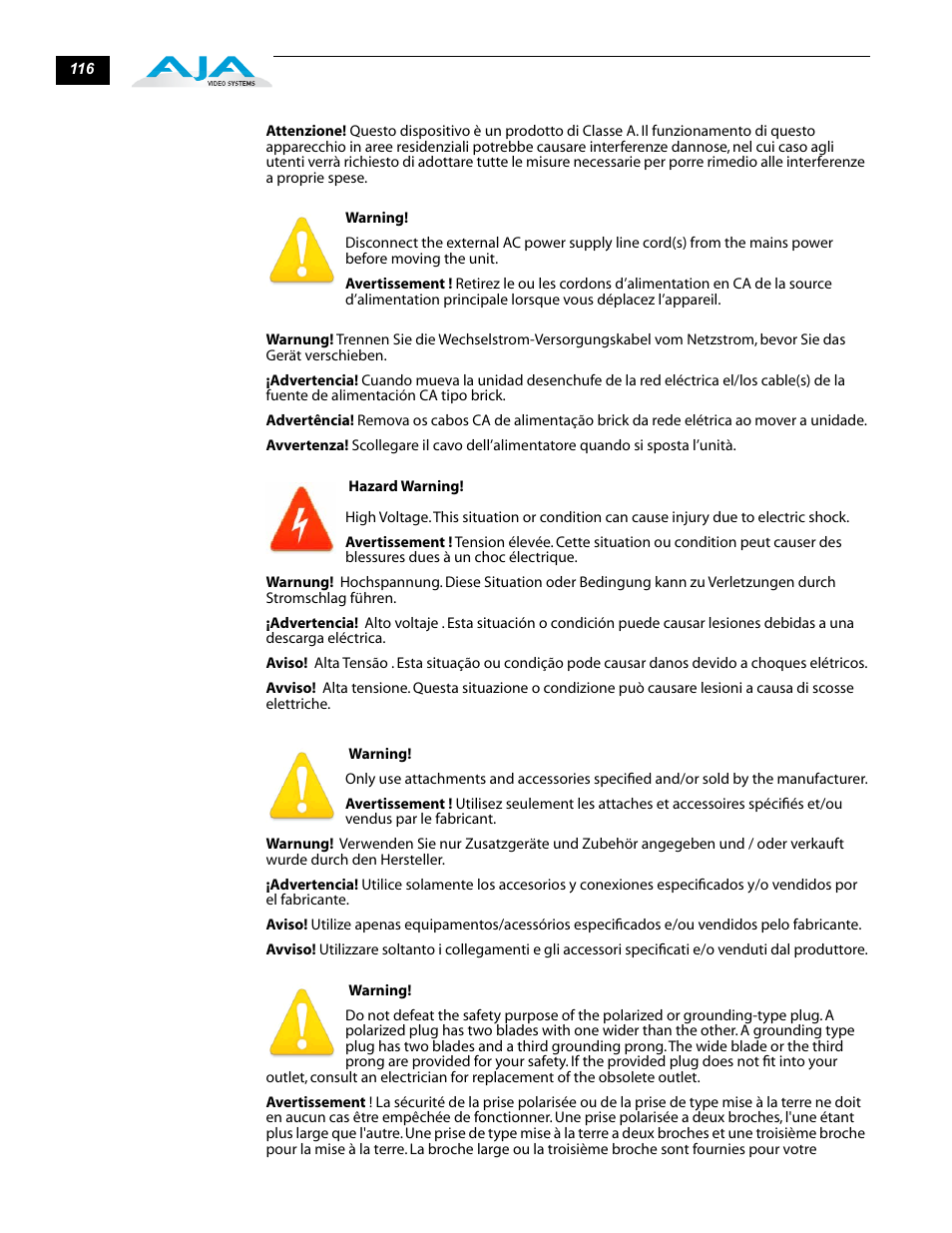 AJA FS1 Version 2.2.0.47 User Manual | Page 126 / 138