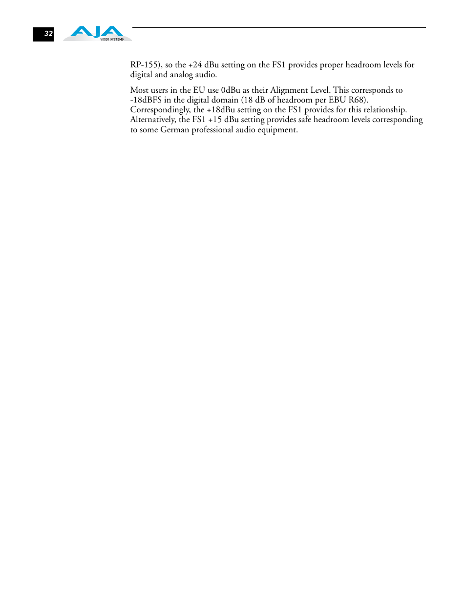 AJA FS1 Version 2.2.0.47 User Manual | Page 42 / 138