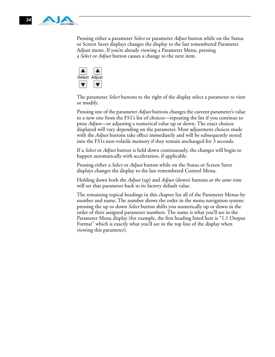 AJA FS1 Version 2.2.0.47 User Manual | Page 44 / 138