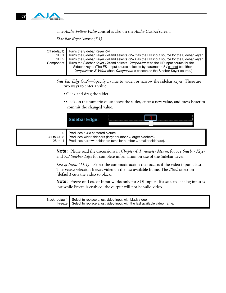 AJA FS1 Version 2.2.0.47 User Manual | Page 92 / 138