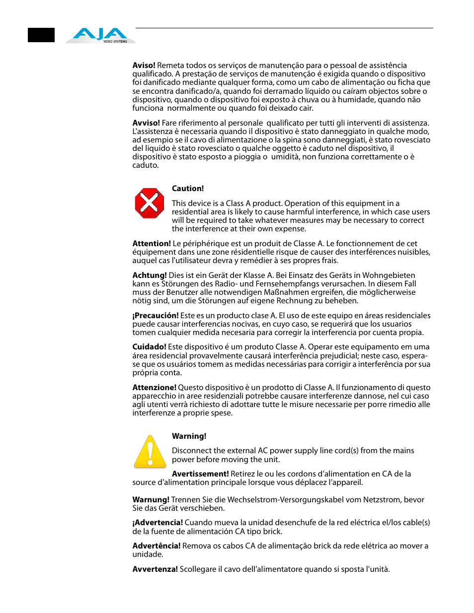AJA FS1 Version 2.2.2.1 User Manual | Page 126 / 140