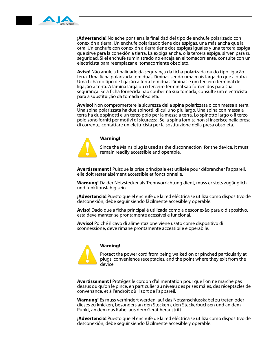 AJA FS1 Version 2.2.2.1 User Manual | Page 128 / 140