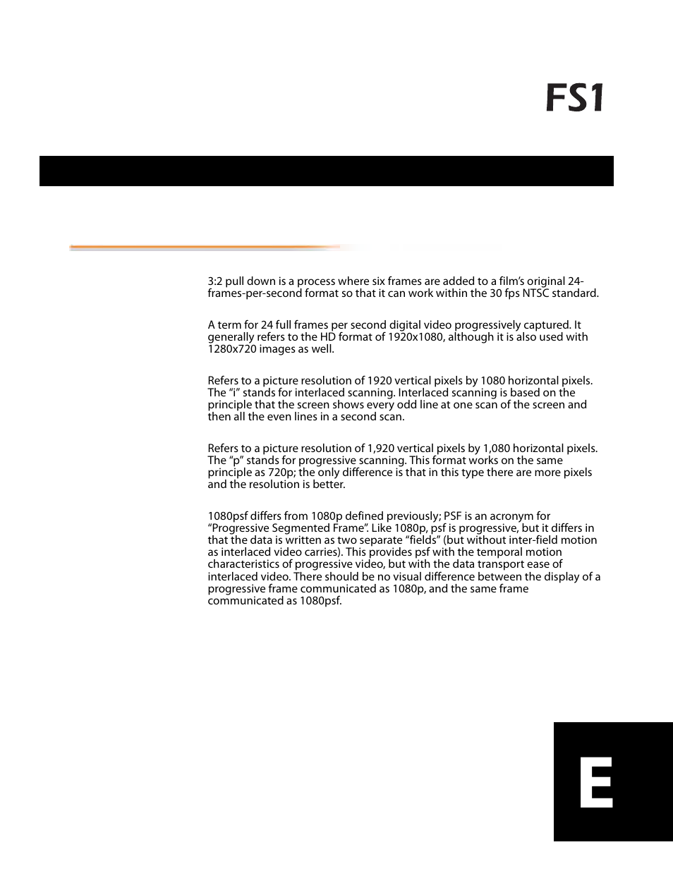 Appendix e: glossary, Reference terms, Appendix e: glossary reference terms | AJA FS1 Version 2.2.2.1 User Manual | Page 131 / 140