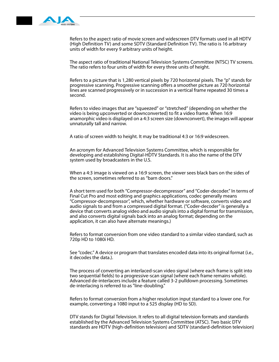 AJA FS1 Version 2.2.2.1 User Manual | Page 132 / 140
